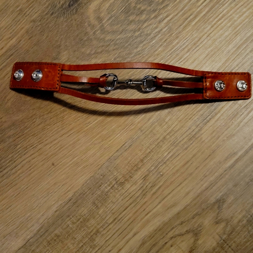 Horse bit leather bracelet